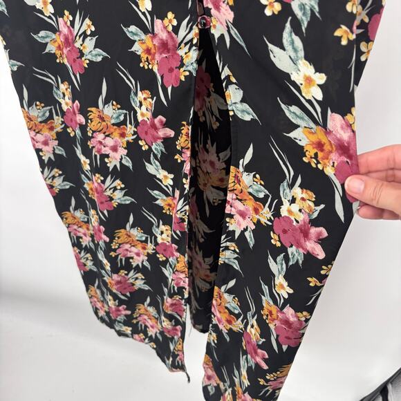 Self Esteem Black Floral Button Front Maxi Dress Size 3X - Picture 7 of 9